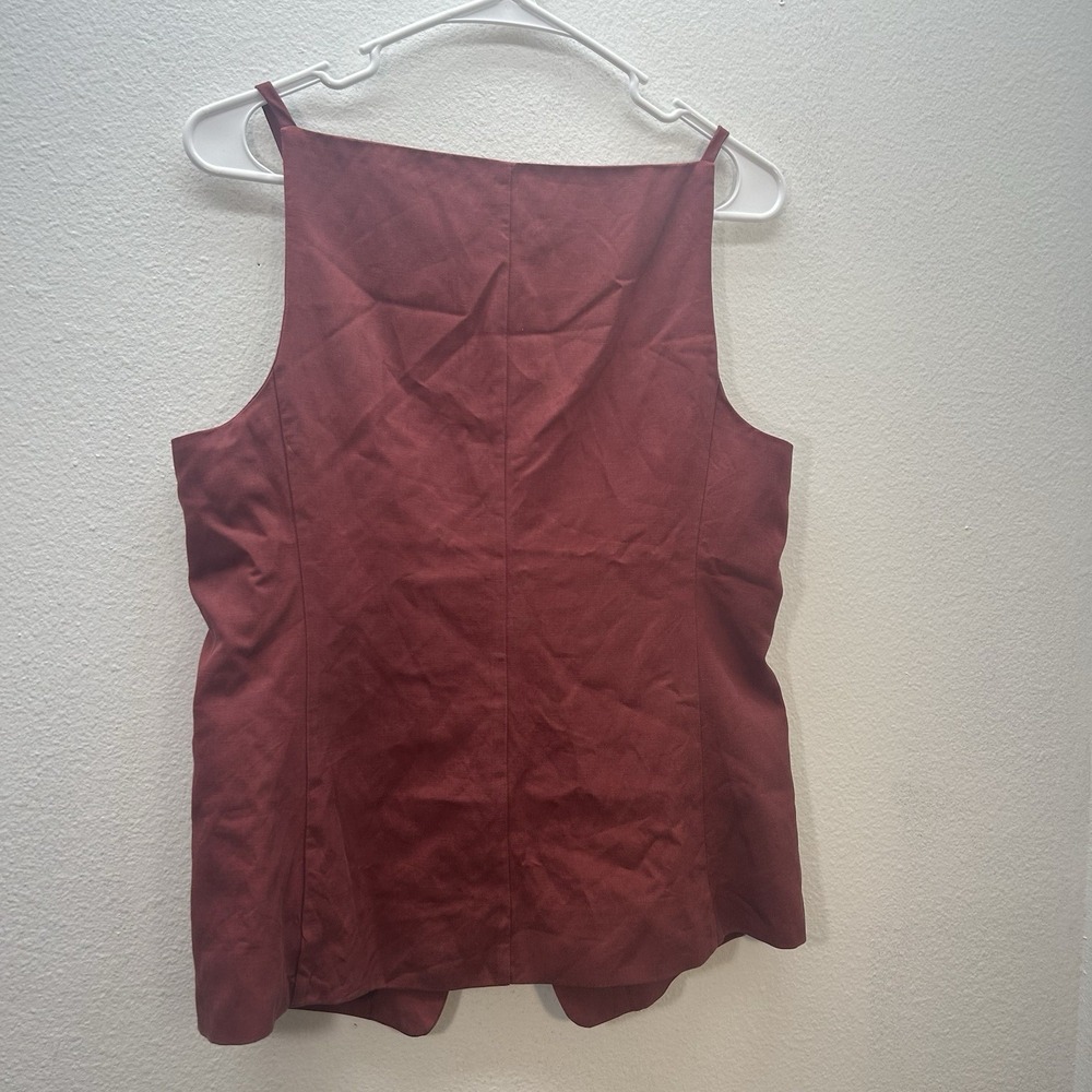 Madewell Rust Red Button-Front Square Neck Tank Vest Tank Top 6 chic - Picture 5 of 5
